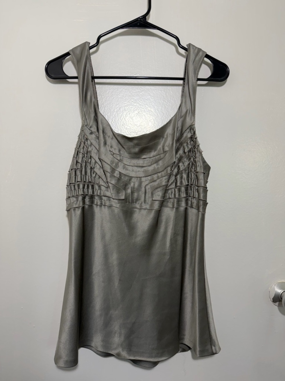 Alberta Ferretti Silk Sleeveless Top in Silver / Grey